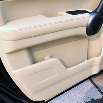 1 Пара новинок для Honda для CRV 2007-2012 Бежевые кожаные панели передней двери автомобиля, крышка подлокотника, кожа из микрофибры, бежевый