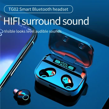 Новые беспроводные музыкальные наушники TG02 TWS Bluetooth с шумоподавлением, стереонаушники 9D HiFi, водонепроницаемая спортивная гарнитура для iphone