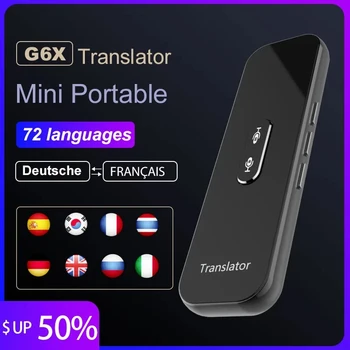 Мини-беспроводной Bluetooth-смарт-переводчик на 68 языков, двустороннее приложение для мгновенного голосового перевода в режиме реального времени, многоязычный Bluetooth 4.2
