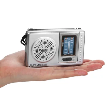 INDIN BC-R2048 Мини AM FM-Радио, 2-Полосный Радиоприемник, Портативное Карманное Радио, Встроенный Динамик, Разъем Для наушников, Телескопическая Антенна
