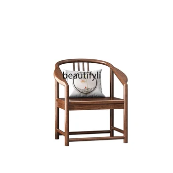 Кресло из массива дерева, Дворцовое кресло, кресло с круглой спинкой, комплект из трех частей, орех, балкон для отдыха, антикварное кресло