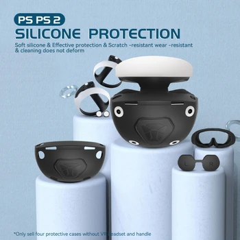 Чехол для гарнитуры с защитой от броска, мягкие защитные колпачки для линз, перекидной чехол для наушников PS VR2, защитные аксессуары