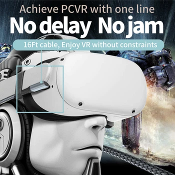 Передача данных Игровой ПК VR Гарнитура Аксессуары Соединительный Кабель Портативный Прочный 5Gpbs Быстрая Зарядка В Пути Для Oculus Quest 2
