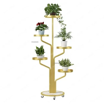 Металлическая железная подставка для цветов на балконе, напольная подставка для цветочных горшков, Простая многослойная полка для растений в гостиной, уличная мебель