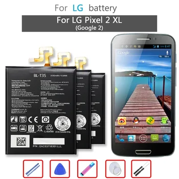 Аккумулятор мобильного телефона BL-T35 емкостью 3520 мАч для LG Google для Nexus Pixel 2 XL BLT35 Bateria + наклейки