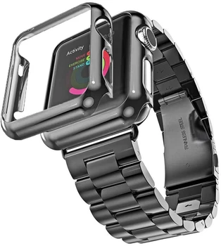 Металлический Ремешок для Apple Watch Band 9 8 7 6 5 4 SE 3 Браслет Из Нержавеющей Стали Браслет iWatch 45мм 41мм 44мм 40мм 42мм 38мм Ремень