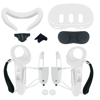 Весь набор для Meta quest 3, силиконовая маска для защиты от пота, передняя крышка, защитная крышка для линз, затемняющий нос, обычная вытянутая рука.