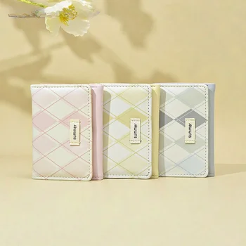 Корейская версия студенческой сумочки, женская клетчатая маленькая Свежая складная сумочка, Маленькая трехстворчатая модная женская сумка, многофункциональная Tide