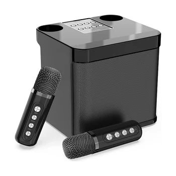 Аудиосистема семейного KTV с двойным беспроводным микрофоном, встроенный аппарат, портативное караоке на открытом воздухе, Bluetooth-динамик
