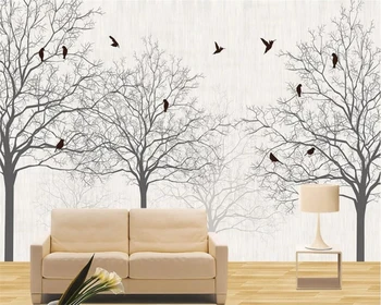 beibehang papel de parede Пользовательские обои большая 3d птица джунглей гостиная ТВ фон современные простые обои papel de parede