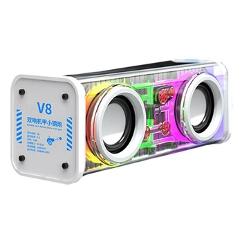 Прозрачные Динамики Bluetooth V8 RGB Light Беспроводные Виды спорта На открытом воздухе Bluetooth Аудио TWS Динамик Сабвуфера