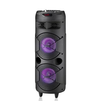 Двойные 8-дюймовые мощные динамики Bluetooth, караоке с объемным звуком 360, беспроводной басовый динамик, звуковая система Bluetooth 3000 мАч TF