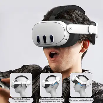 Головной ремень повышенной поддержки для Meta Quest 3 VR, регулируемый ремешок на голову для Quest 3 VR, мягкий головной ремень, аксессуары для виртуальной реальности