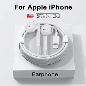 Для Apple iPhone 14 Оригинальные наушники 11 12 13 Pro Max Наушники X 8 7 6 6S Plus SE Bluetooth проводные наушники Аксессуары для телефонов