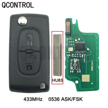 Автомобильный пульт дистанционного управления QCONTROL Подходит для CITROEN C2 C3 C4 C5 Berlingo Picasso (CE0536 ASK/FSK, 2 кнопки HU83)