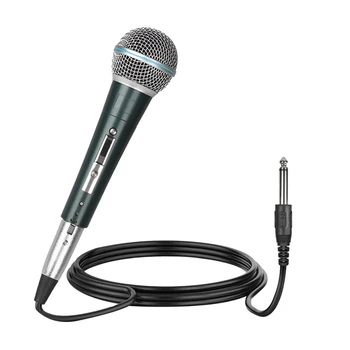 Профессиональный ручной проводной микрофон для караоке с живым вокалом Microfone