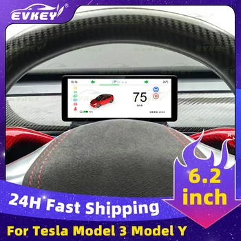 EVKEY 6,2 дюймовый Carplay HUD для Tesla Model Y 3 Приборная панель Кластерный прибор Камера Hicar Головной дисплей Передний прибор