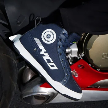 Мужские мотоциклетные ботинки SCOYCO, Износостойкая льняная мотобота для мотокросса, противоскользящие моторные лодки, ботинки для мотоциклистов, мотоциклетная обувь
