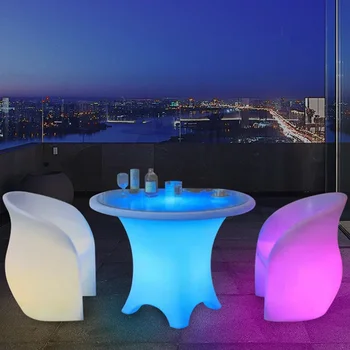 Кресло со светодиодной подсветкой Berserk со спинкой, Барная стойка KTV, Креативный открытый балкон, Диван для отдыха во внутреннем дворе, водонепроницаемый и с дистанционным управлением