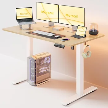 Компьютерный стол, офисный стол с регулируемой высотой 48 * 24 дюйма с крючком для наушников, рабочее место компьютерного офисного стола, компьютерный стол