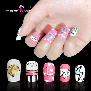 24шт Съемных коротких квадратных накладных ногтей, элегантный дизайн, французские накладные ногти, полное покрытие, типсы для нейл-арта, нажимайте на ногти