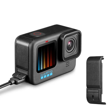 Запасная боковая дверца аккумулятора для GoPro Hero 11 10 9 Крышка зарядного устройства Type-C, порт-адаптер, Ремонтная деталь, Аксессуары для видеоблога камеры