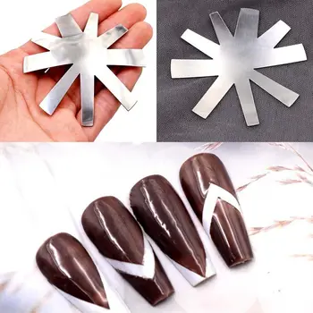 инструменты для маникюра в стиле 1шт Шаблон для ногтей Триммер для обрезки краев ногтей Модель пластин для тиснения ногтей Инструменты для пластин для тиснения ногтей