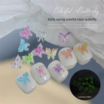 Украшения Красочные украшения из смолы в стиле 3d для ногтей подвески с бабочками Украшения с бабочками Аксессуары для ногтей