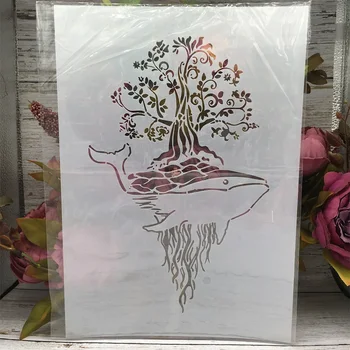 A4 29 см Мандала Китовое дерево Многослойные трафареты для рисования, раскраска для альбома с тиснением, декоративный шаблон для альбома