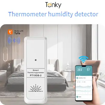 Мини-датчик температуры и влажности Tenky Tuya с управлением по Bluetooth, портативный домашний комнатный термометр-гигрометр для умного дома