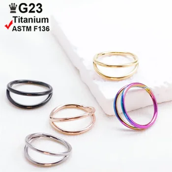 ASTM Титановый пирсинг перегородки, кольцо для носа, обруч для козелка, Модная серьга в виде хряща, Промышленный шарнир, ювелирные изделия сегмента G23 для женщин