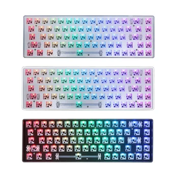 Комплект механической клавиатуры GKS68 с горячей заменой RGB, Игровая клавиатура, 68 клавиш, проводной кабель, Вал с горячей заменой