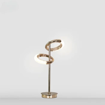 французская дизайнерская вертикальная золотая современная прикроватная лампа для кабинета и спальни мощностью 10 Вт, роскошная настольная лампа Ring Art Led