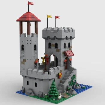 MOC-79749 Европейский Средневековый замок, Форпост на берегу реки, Кирпичи, творческие идеи 