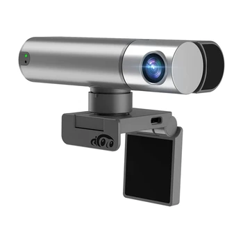 Веб-камера 2K с интеллектуальным датчиком AI с автоматическим отслеживанием и зумом Компьютерная камера Подходит для игровой конференции Youtube