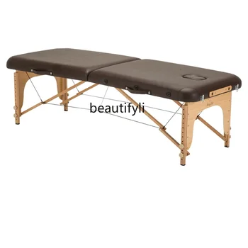 Новая складная массажная кровать для косметологического массажа тела, иглоукалывания, тату-кровати, бытовая портативная кровать для похудения из бука, медицинская кровать для похудения