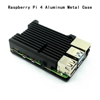 Алюминиевый корпус Raspberry Pi 4/3 с двойным охлаждающим вентилятором, металлический корпус, черный корпус для RPI, Raspberry Pi 4B/3B/3B +