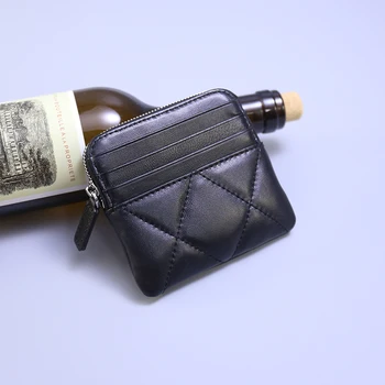 Новый дизайнерский мини-кошелек для монет, кошелек для мелочи, сумки для девочек из натуральной овчины, модный бренд, упаковка для кредитных карт