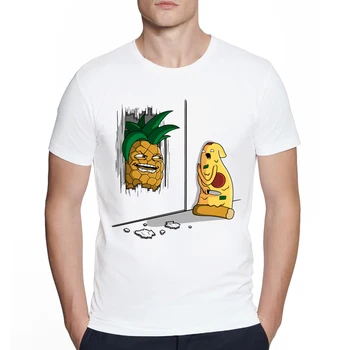 Новейшая Забавная Футболка с принтом Here's Pineapple Pizza Design, Модная Футболка с рисунком вкусной еды, Мужская Новинка, пародия На Сияющие Топы