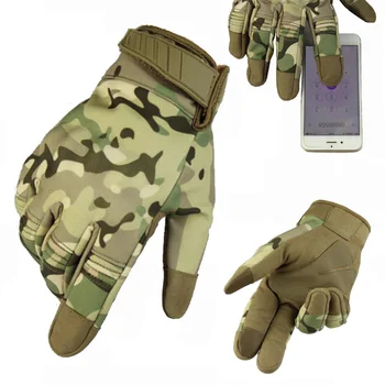 Мужские камуфляжные перчатки для езды на мотоцикле, для бега на велосипеде, военные тактические перчатки, спортивные камуфляжные военные защитные перчатки с сенсорным экраном,