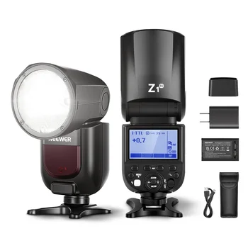 NEEWER Z1-N TTL вспышка Speedlite с круглой головкой для цифровых зеркальных фотокамер Nikon, 76Ws 2.4G 1/8000 s HSS, 10 Уровней светодиодной моделирующей лампы, 2600 мАч