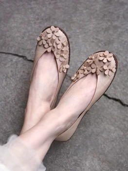 Artmu, женская обувь на плоской подошве из натуральной кожи, лоферы, Роскошная обувь, Весенние цветы, обувь для мамы, Повседневная женская обувь ручной работы без застежки