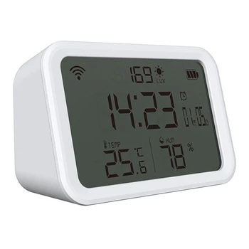1 шт 4 В 1 Tuya Smart Wifi Датчик температуры влажности Освещенности, термометр-гигрометр, датчик с дисплеем