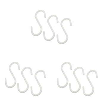 Горячие 9 шт. Белые пластиковые S-образные крючки для подвешивания, вешалки для шарфов, одежды