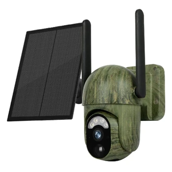 4-Мегапиксельная солнечная камера безопасности 4G, Беспроводная наружная Wi-Fi, обнаружение человека/ животных, двусторонний разговор, Водонепроницаемая камера дикой природы IP66