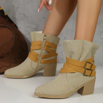 Женские ботильоны 2023 г., новые высококачественные водонепроницаемые ботинки с острым носком, женская брендовая обувь ручной работы в зимнем стиле, женские пинетки