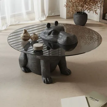 Кофейный столик неправильной формы, красивые прозрачные эстетичные многофункциональные столы, универсальная мебель в стиле минимализма