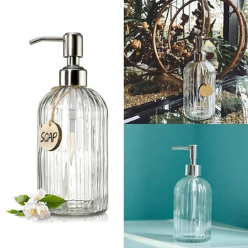 E8BD Дозатор мыла для ванной комнаты из прозрачного стекла, пустые бутылочки для моющего средства для кухни, дезинфицирующие средства для рук, гель для душа, бутылочки для шампуня