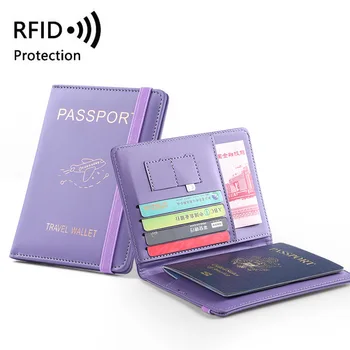 Многофункциональная обложка для паспорта из искусственной кожи с RFID-защитой, Ультратонкая Водонепроницаемая защита для паспорта, кошелек для кредитных ID-карт, держатель для паспорта