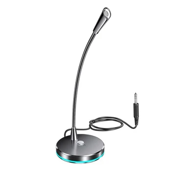 Микрофон на рабочем столе компьютера Свободно регулируется на 360 градусов Запись игры, конференции и чата Проводной 3,5 ММ для ПК